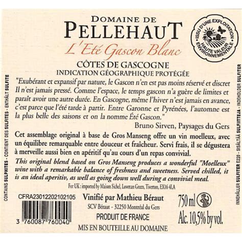 pellehaut blanc moelleux été gascon côtes de gascogne