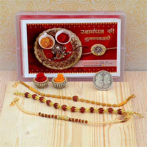 Exclusive Collection Of Rudraksh Rakhi Set Rakhi Sets