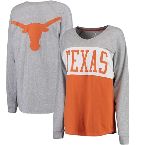 Womens Gray Texas Longhorns Elite Long Sleeve T Shirt University Of