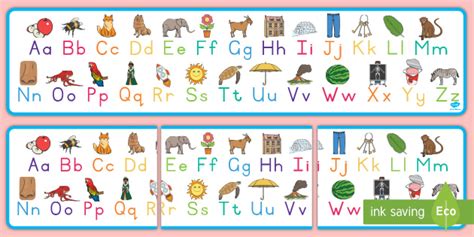 Grade One Font Alphabet Display Banner Teacher Made