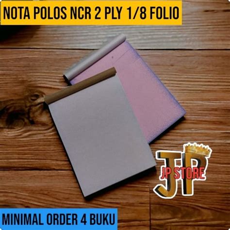 Jual Buku Nota Ncr Polos 1 8 Folio 2 Ply 2 Rangkap Putih Merah