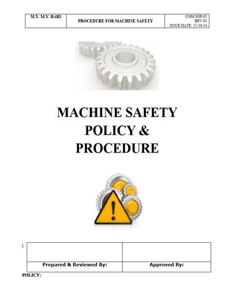 Machine Safety Procedure Pdf Safety Occupational Safety And Health