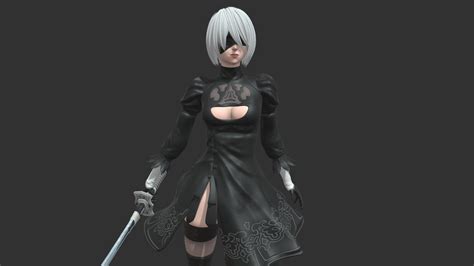 2b Nier Automata Sketchfab 3d Model By David Mihailescu David989