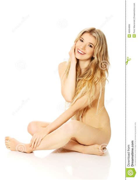 Nude Woman Sitting Cross Legged On The Floor Stock Image Image Of