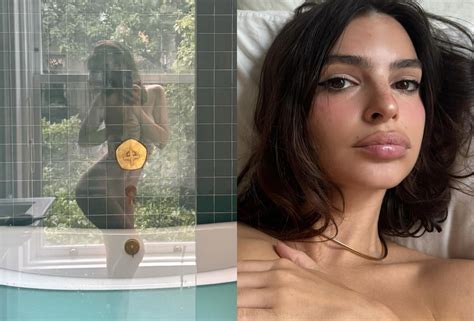 Emily Ratajkowski Posa Nua Em Reflexo De Box E Eleva Temperatura Da Web