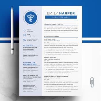 Registered Nurse Resume CV Template By ResumeInventor TPT