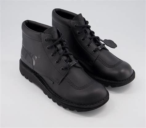 Kickers Kick Hi Luxx Black School Shoes And Accessories