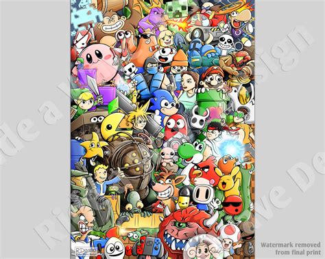 Video Game Characters Art Print | Ride a Wave Design