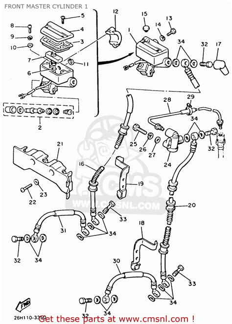 Yamaha Xvz12td Venture Royale 1983 D Usa Front Master Cylinder 1