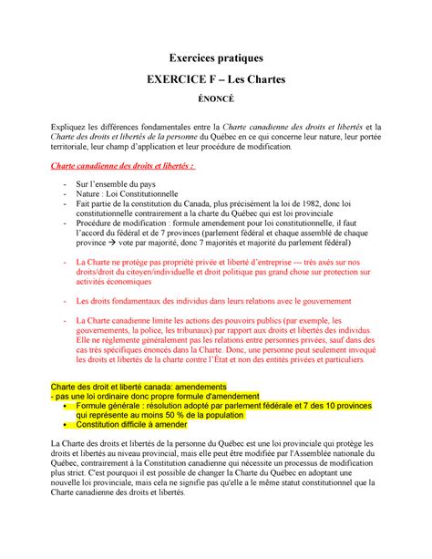 Exercice F Les Chartes Énoncé Exercices pratiques EXERCICE F