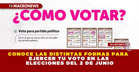 Conoce Las Distintas Formas Para Ejercer Tu Voto En Las Elecciones Del 2 De Junio — Macronews