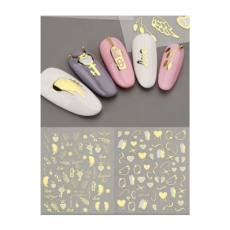 3d Heart Nail Art Stickers Nail Decals Self Adhesive Nail Stickers