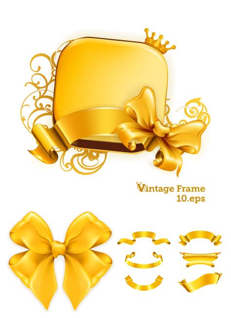 Gold Ribbons Vector Vector Graphics Blog