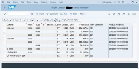 SAP MB52 Strategic Inventory Management InsightZAP