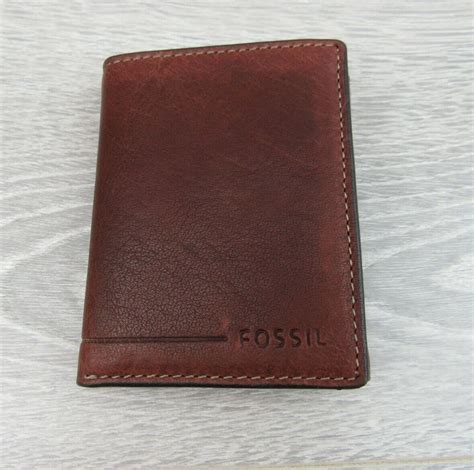 Fossil Allen Trifold RFID Mens Brown Leather Wallet EBay