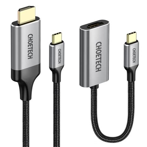 Choetech przejściówka HUB USB Typ C HDMI 2 0 szary kabel USB Typ C