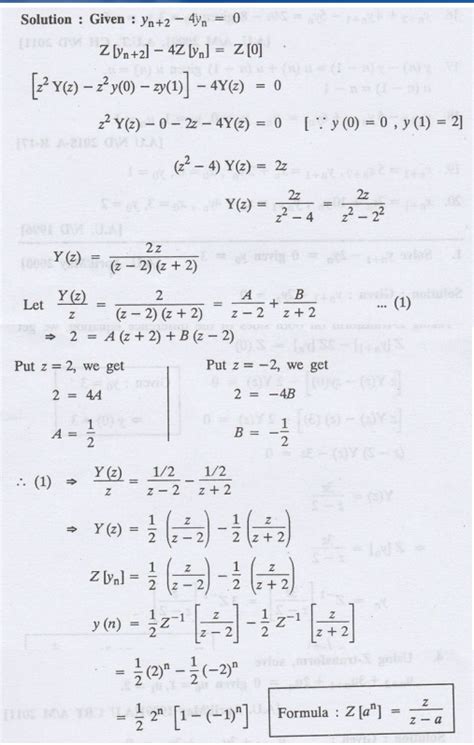 Solution Of Difference Equations Using Z Transform