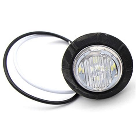 White 40 Pc 34 Round 3 Led Whiteredamber Marker Lights 2 Wire Clearance Lights Black Rubber