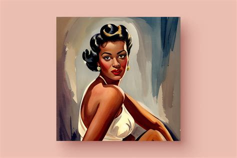 1950s African American Pin Up Girl Graphic By Cherry Noir Design