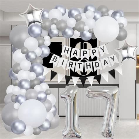 Arche Ballons Ans Fille Garcon Anniversaire Ballons Argent Gris