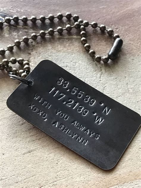 Dog Tag Coordinates Latitude Longitude Necklace Coordinate Necklace ...