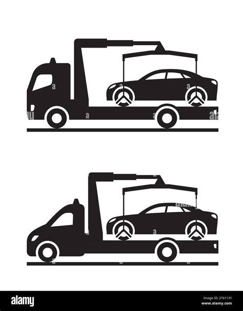 Roadside Assistance Truck And Pickup With Car Vector Illustration Stock Vector Image And Art Alamy