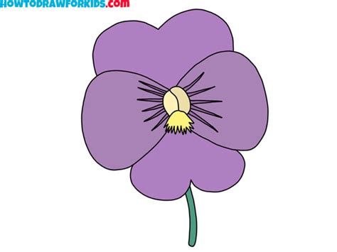 How To Draw A Pansy Easy Drawing Tutorial For Kids