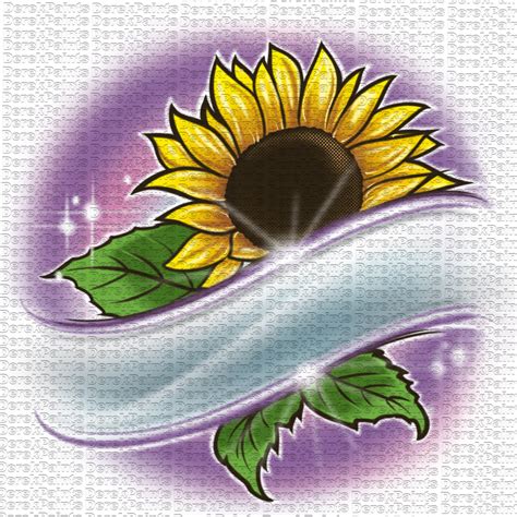 Digital Airbrush Sunflower Background Png Etsy