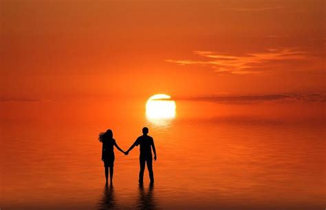 Romantic Couple Beach Sunset