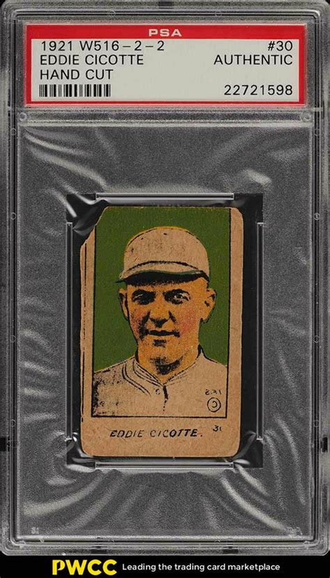 Auction Prices Realized Baseball Cards 1921 W516-2-2 Eddie Cicotte HAND CUT