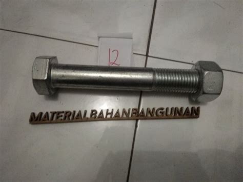 Jual Mur Baut Putih M X Mm Hexagonal Bolt Nut Galvanis