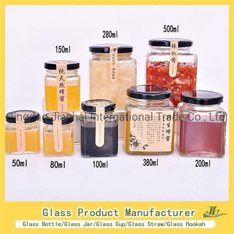 45ml Mini Small Hexagonal Jam Food Storage Honey Jar Glass Jar With