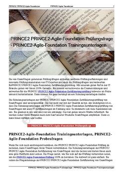 PRINCE2 PRINCE2 Agile Foundation Prüfungsfrage PRINCE2 Agile