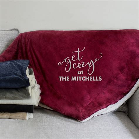 Embroidered Get Cozy Sherpa Blanket Tsforyounow