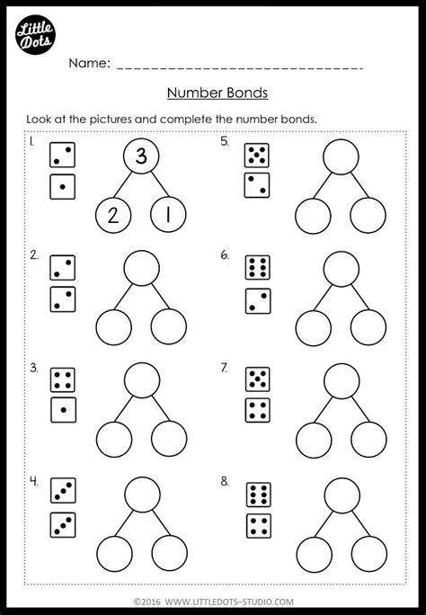 Number Bonds Kindergarten Worksheets