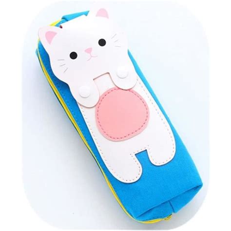 Trousse Scolaire Chat Kawaii Sac A Crayon Fille Garcon Enfant Ado