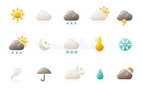 De Pictogrammen Van Het Weer Vector Illustratie Illustration Of