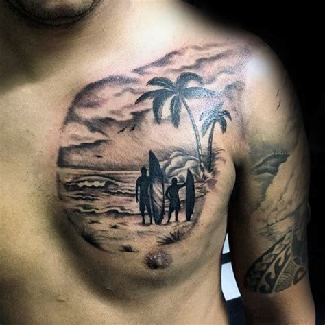 90 Surf Tattoos For Men Oceanic Design Ideas