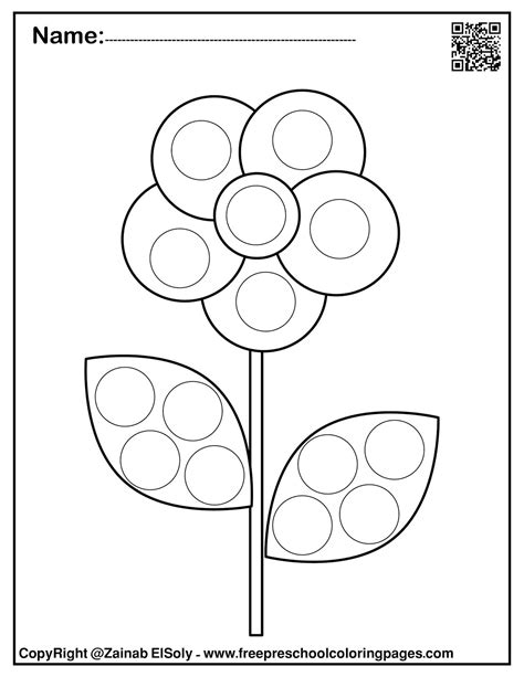 Set Of Spring Dot Marker Free Coloring Page Coloring Home