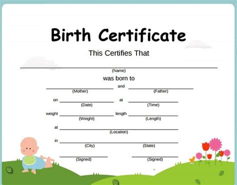 Birth Certificate Template For Microsoft Word Free Word Template