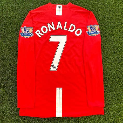 Ronaldo Manchester United Jersey Epl Patches Long Sleeve Etsy