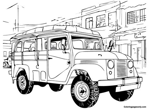 Jeepney Coloring Pages Coloringpagesonly