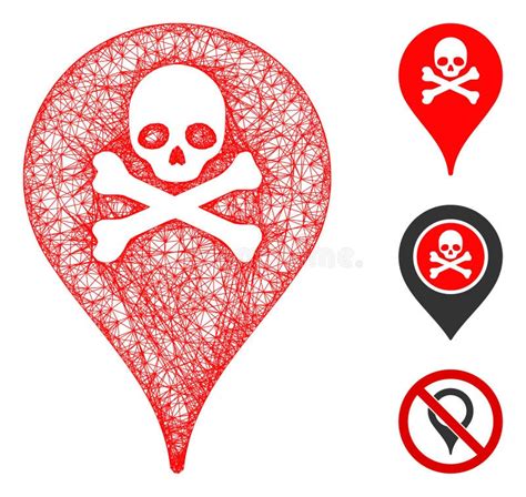 Danger Zone Map Marker Vector Mesh D Model And Triangle Mosaic Icon