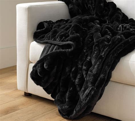 Faux Fur Ruched Throw Blankets Pottery Barn