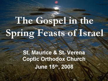 Ppt The Gospel In The Spring Feasts Of Israel Powerpoint Presentation