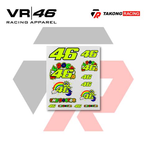 VR46 Large VR46 Stickers Set (VRUST433703) – Takong Racing (Riding Apparel)