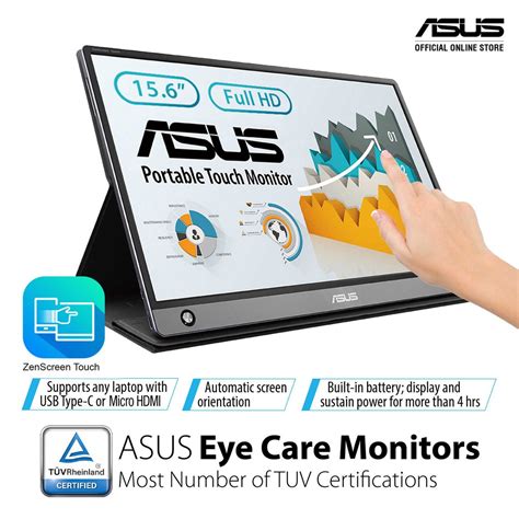 Asus Zenscreen Touch Mb Amt Usb Portable Monitor Screen Inch Ips