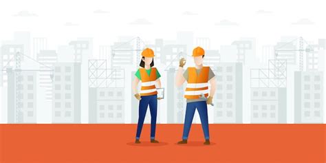 Premium Vector | Building and construction industry cartoon background