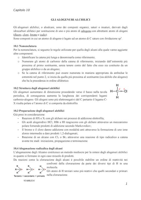 Capitolo Riassunto Organic Chemistry Gli Alogenuri Alchilici Gli