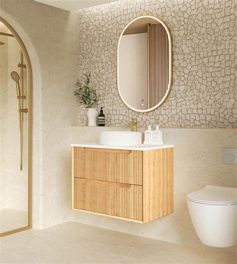 byron fluted woodland oak wall hung vanity mm rnr bathrooms kitchens